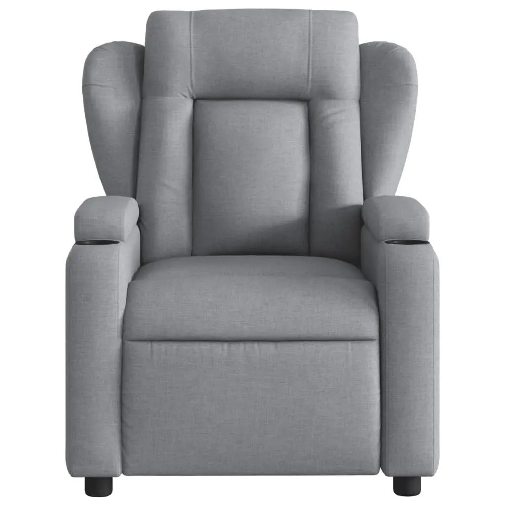 Electric Recliner Chair Fabric Light Grey