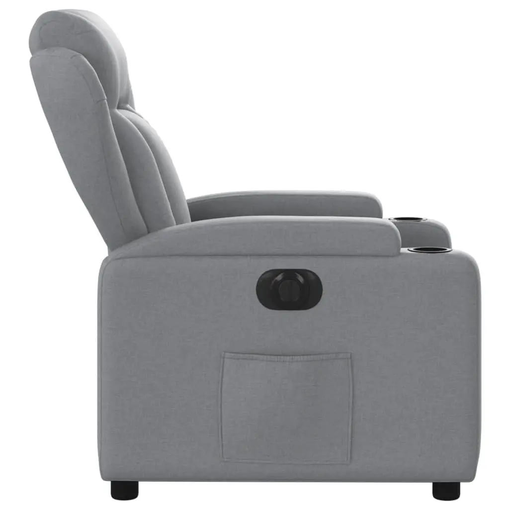 Electric Recliner Chair Fabric Light Grey