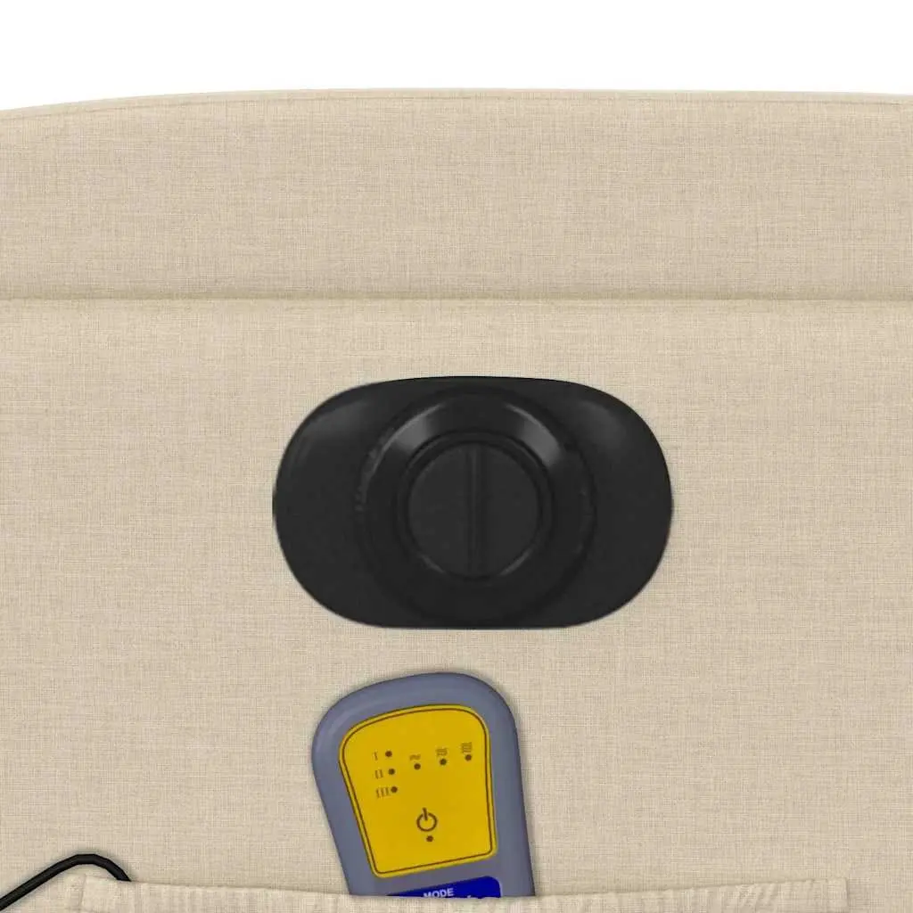 Electric Massage Recliner Chair Fabric Cream Adjustable Armchair