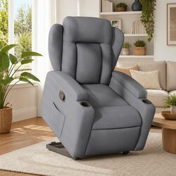Electric Power Lift Grey Fabric Recliner Chair