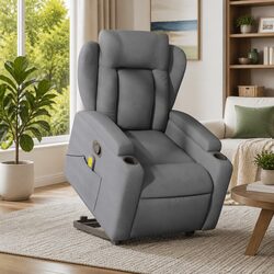 Grey Electric Power Lift Massage Recliner Chair