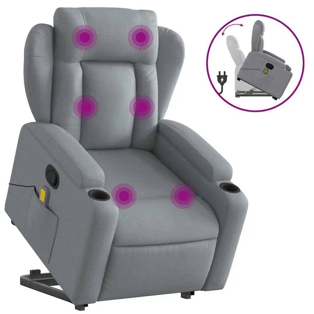 Grey Electric Power Lift Massage Recliner Chair