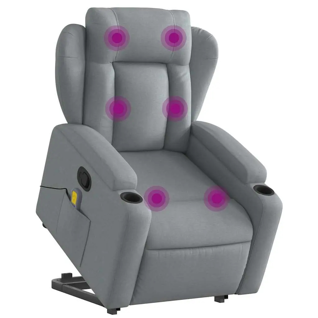 Grey Electric Power Lift Massage Recliner Chair