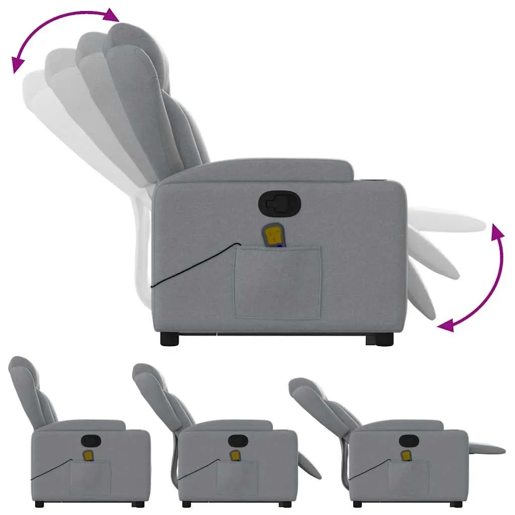 Grey Electric Power Lift Massage Recliner Chair