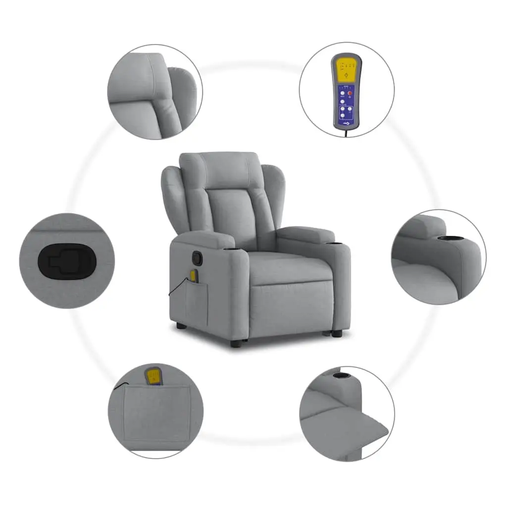 Grey Electric Power Lift Massage Recliner Chair