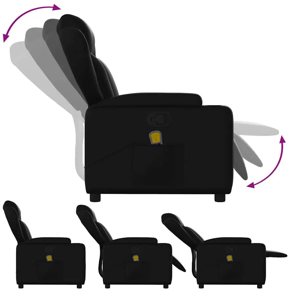 Black Faux Leather Massage Recliner Chair