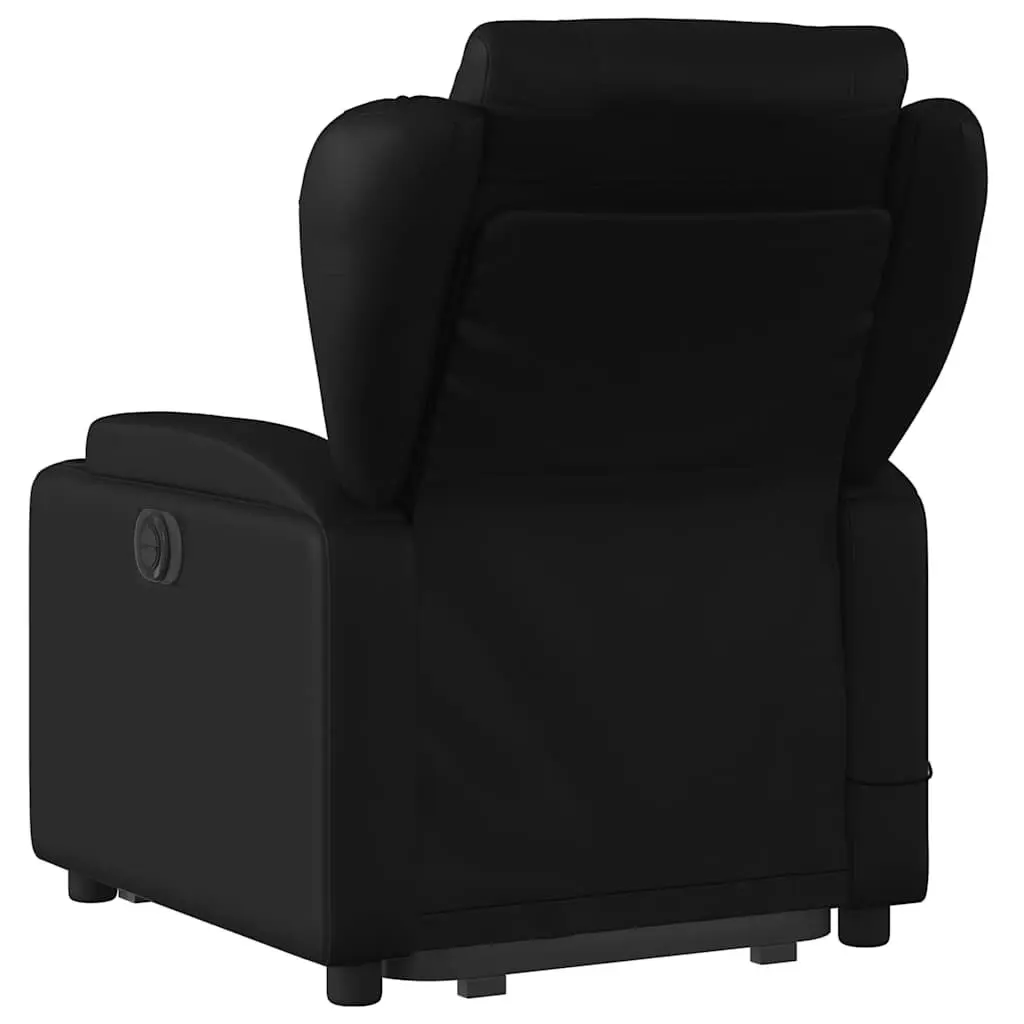 Electric Massage Recliner Chair in Black Faux Leather