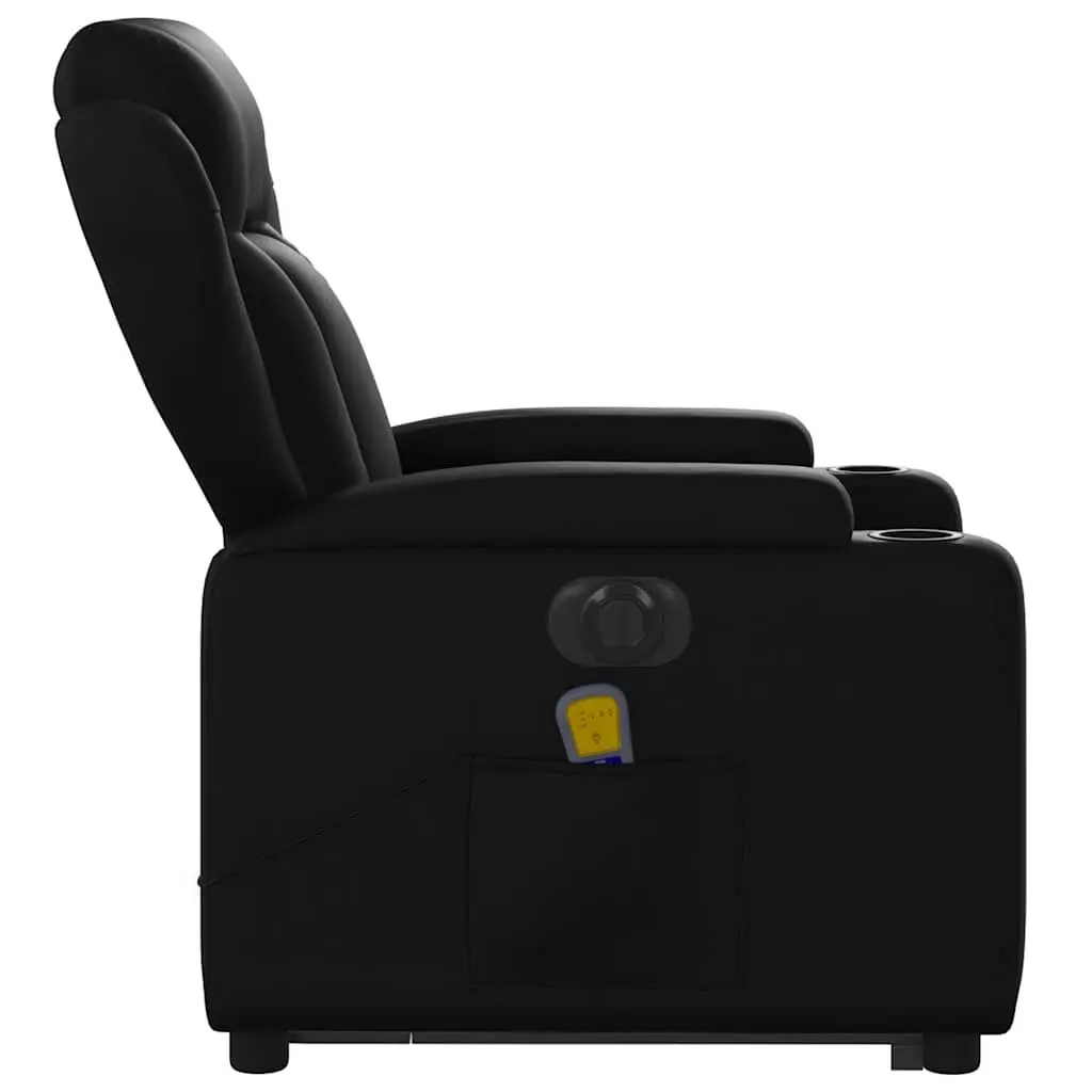 Electric Massage Recliner Chair in Black Faux Leather
