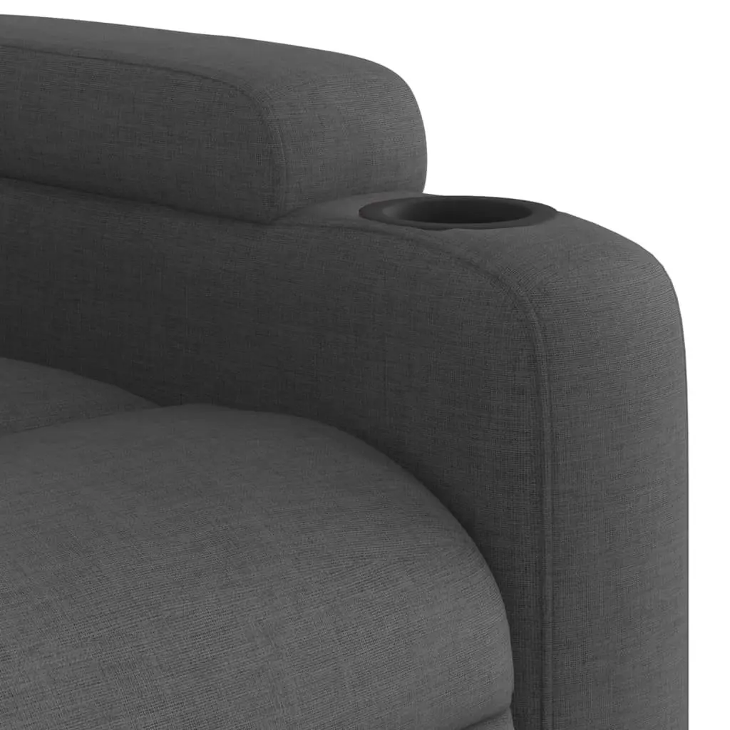 Massage Recliner Chair Fabric Grey Manual Recline Vibration 6 Points