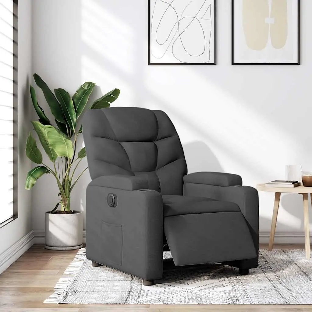 Electric Recliner Chair Fabric Grey