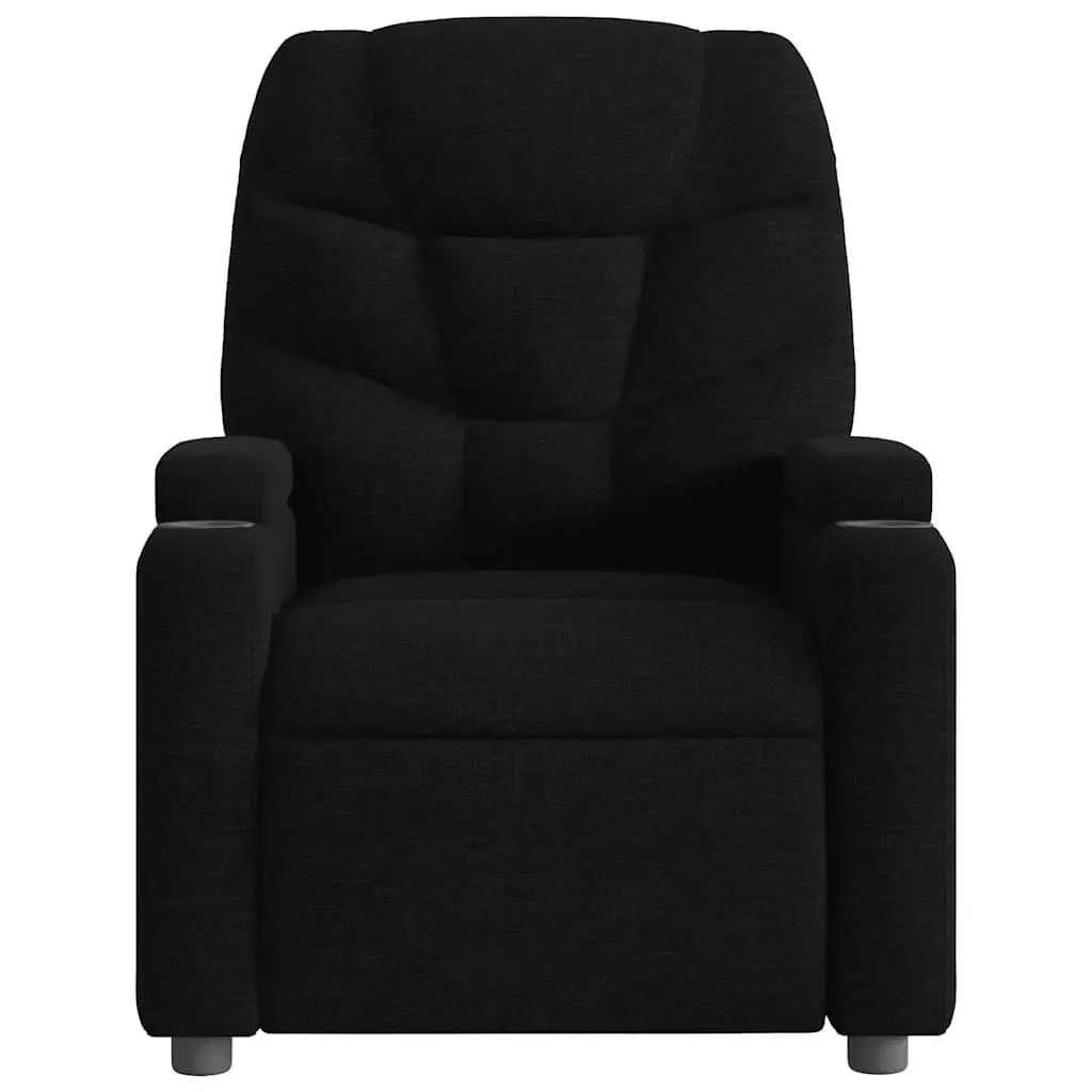 Electric Recliner Armchair in Black Fabric