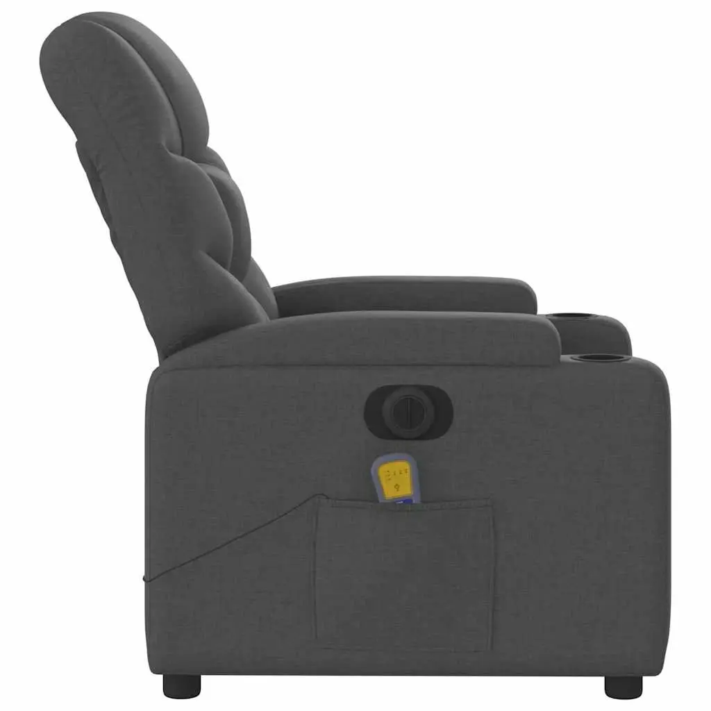 Electric Recliner Chair with Massage in Grey Fabric