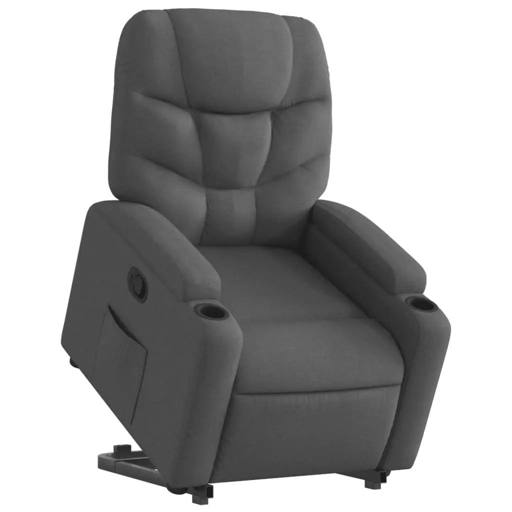 Stand Up Recliner Chair Electric Motor Grey Fabric