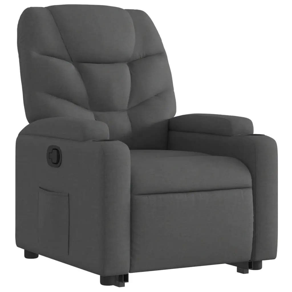 Stand Up Recliner Chair Electric Motor Grey Fabric