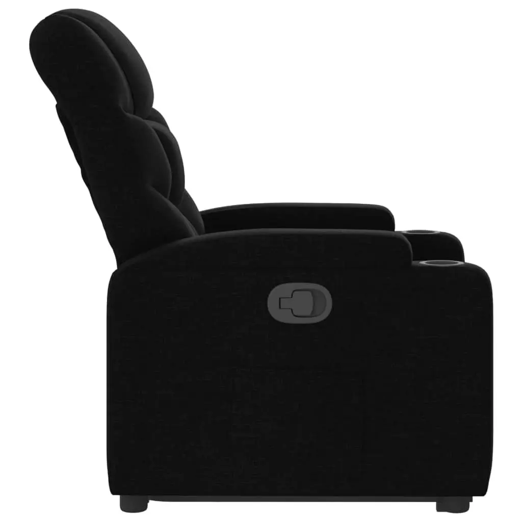 Recliner Chair Electric Power Lift Manual Recline Black Fabric