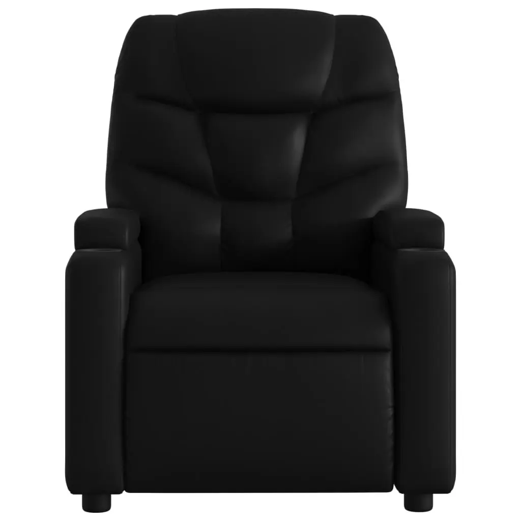 Recliner Chair Faux Leather Black