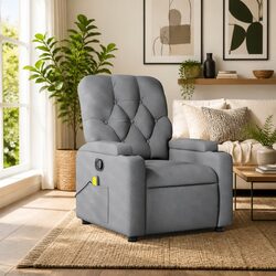 Durable Grey Fabric Massage Recliner Chair with Vibration