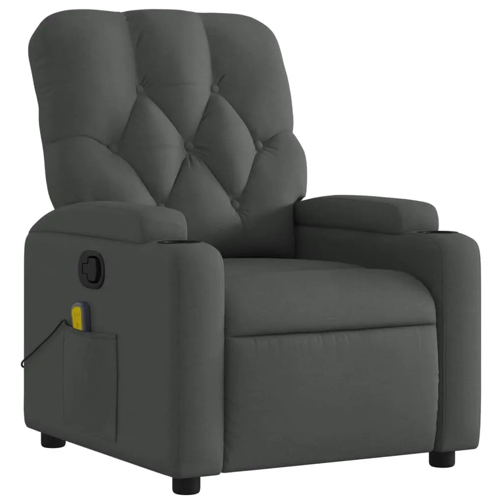 Grey Fabric Manual Reclining Massage Chair with Vibration