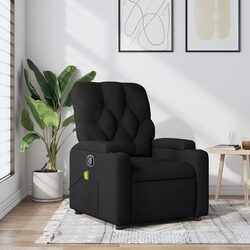 Manual Recline Massage Chair in Black Fabric