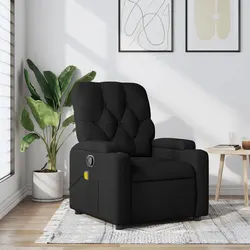 Manual Recline Massage Chair in Black Fabric