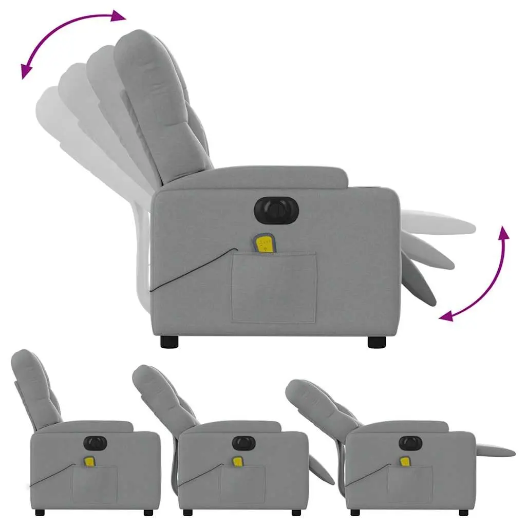 Electric Massage Recliner Chair Fabric Grey