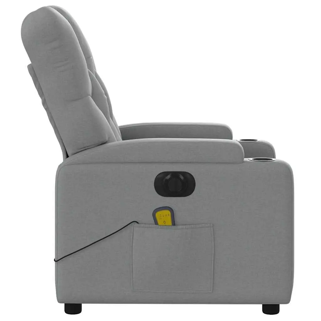 Electric Massage Recliner Chair Fabric Grey