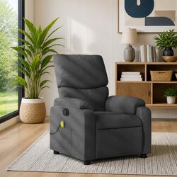 Grey Fabric Massage Recliner Chair with Vibration