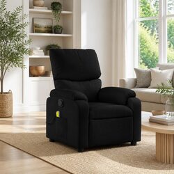 Black Fabric Massage Recliner Chair with 6 Vibration Points