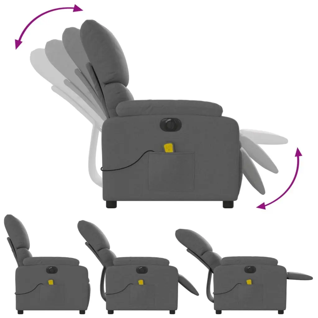 Electric Massage Recliner Chair Fabric Grey