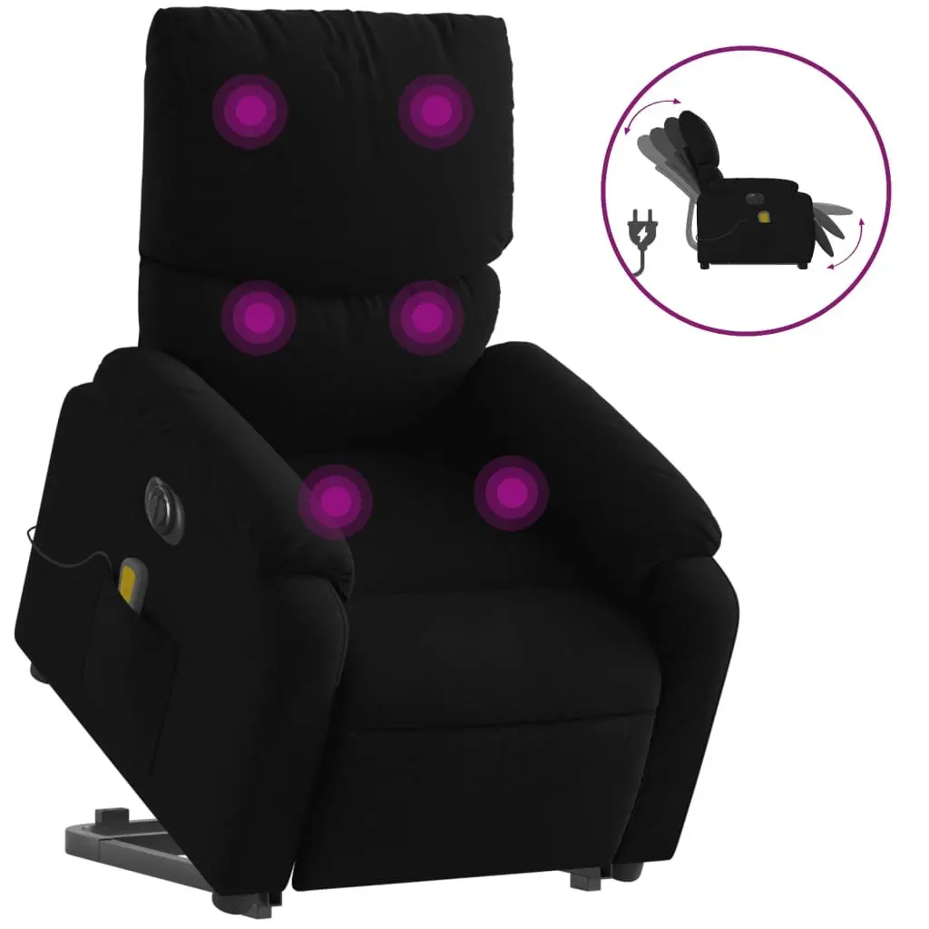 Black Electric Reclining Massage Chair for Elderly Comfort