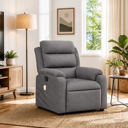 Grey Fabric Massage Recliner Chair with Vibration