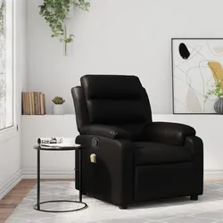 Premium Manual Recline Massage Chair in Black Faux Leather