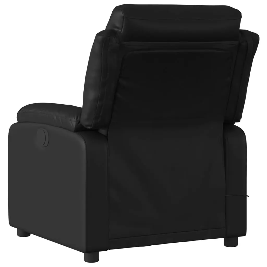 Manual Recline Massage Chair in Black Faux Leather
