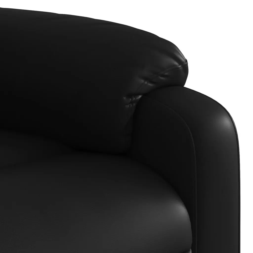 Manual Recline Massage Chair in Black Faux Leather