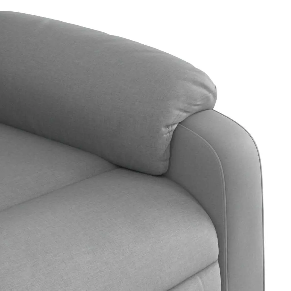 Recliner Chair Grey Fabric Manual Vibration Massage Armchair Lounge