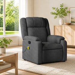 Grey Fabric Massage Recliner Chair with Vibration Features