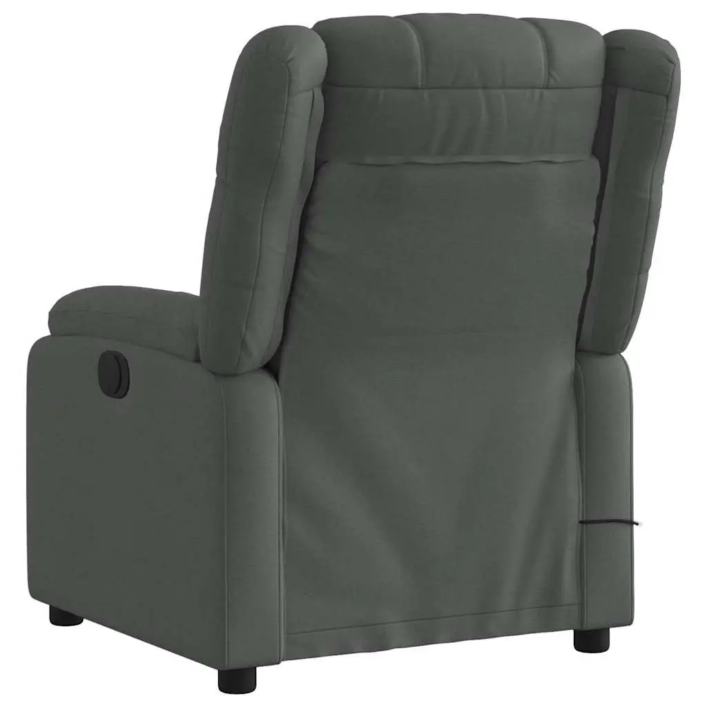 Massage Recliner Chair Grey Fabric Manual Reclining Armchair with Vibration