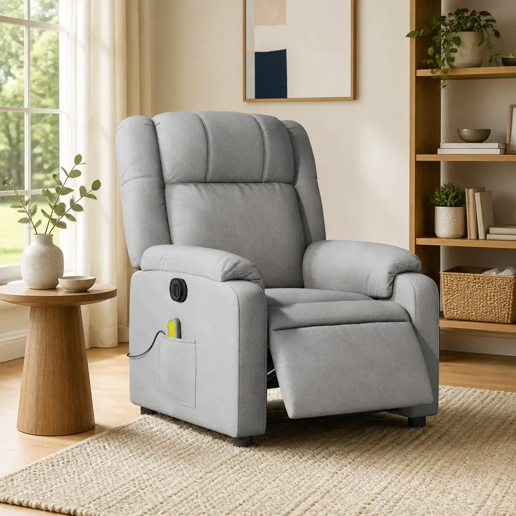 Grey Fabric Electric Massage Recliner Chair with Vibration
