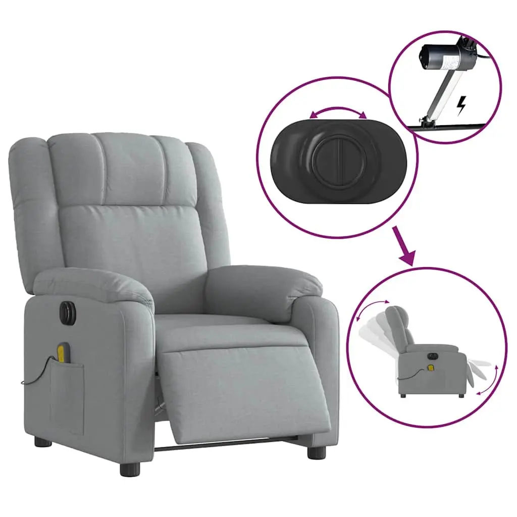 Grey Fabric Electric Massage Recliner Chair with Vibration