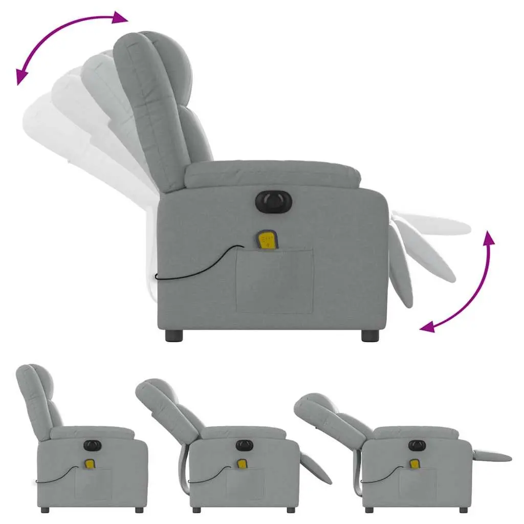 Grey Fabric Electric Massage Recliner Chair with Vibration