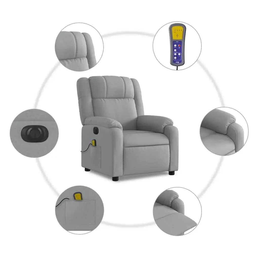 Grey Fabric Electric Massage Recliner Chair with Vibration