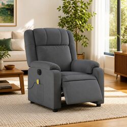 Grey Fabric Electric Massage Recliner Chair with Footrest