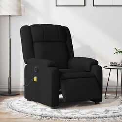 Black Fabric Electric Massage Recliner Chair with Footrest