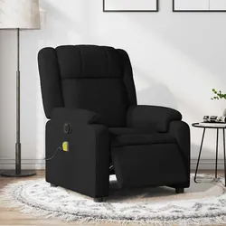 Black Fabric Electric Massage Recliner Chair with Footrest