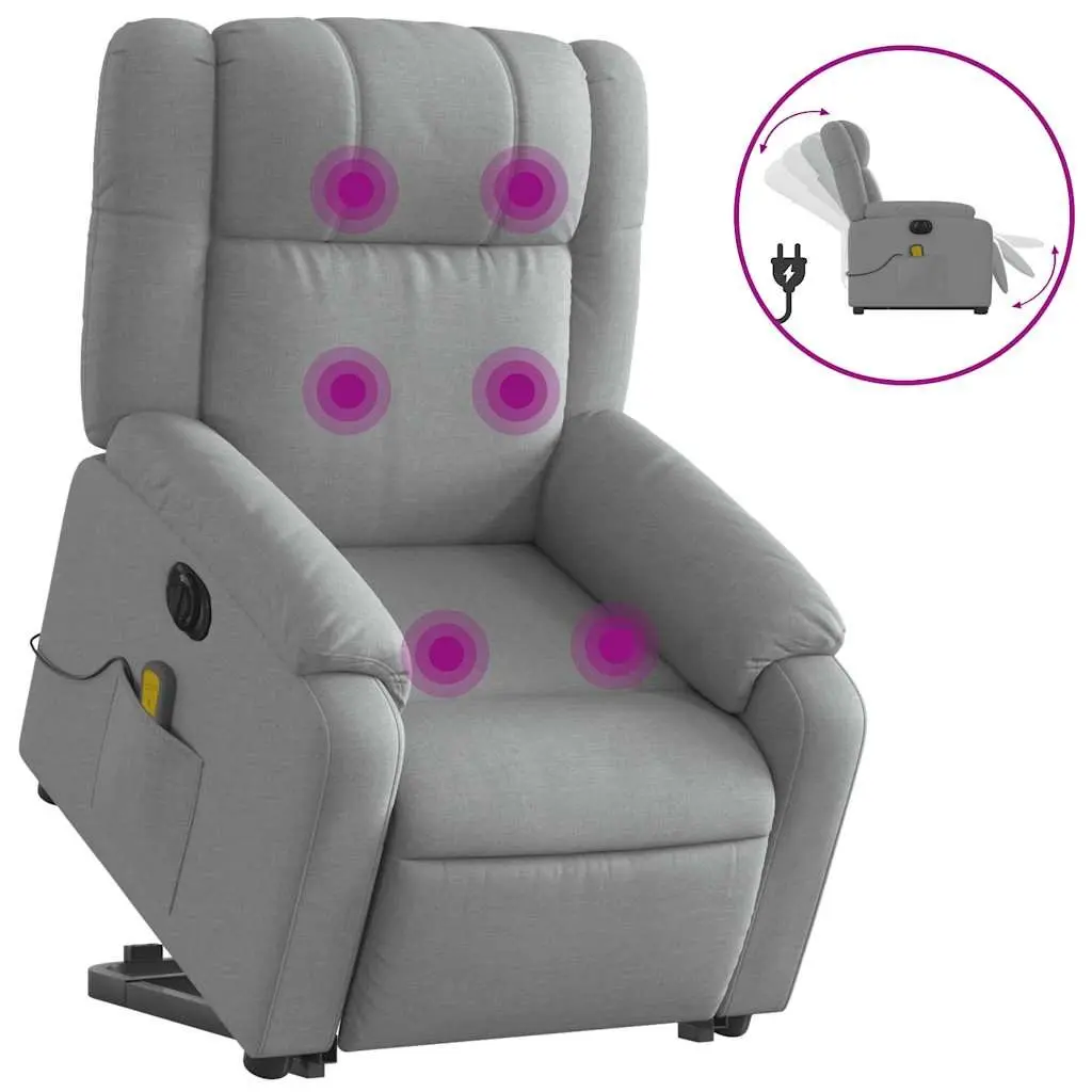 Electric Recliner Chair with Massage Function in Grey