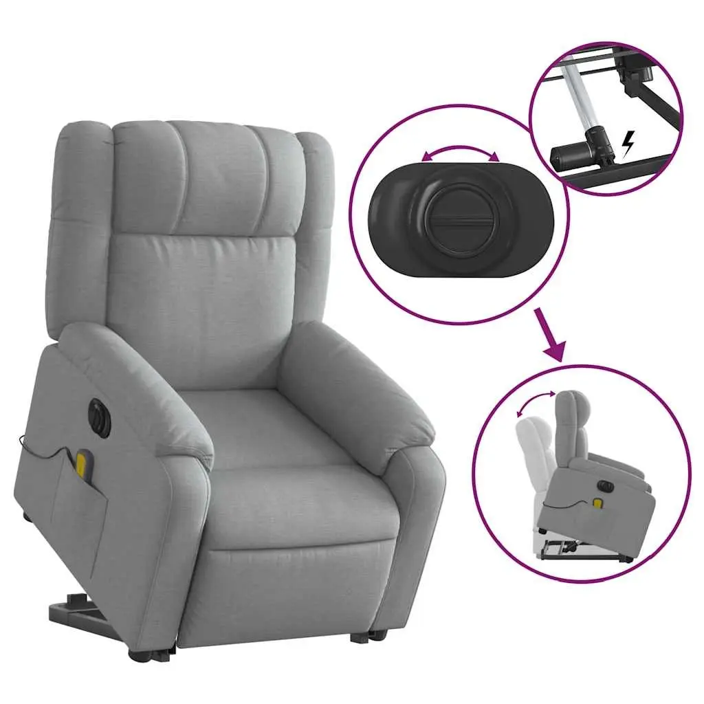 Electric Recliner Chair with Massage Function in Grey