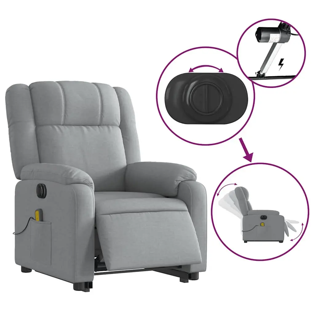 Electric Recliner Chair with Massage Function in Grey