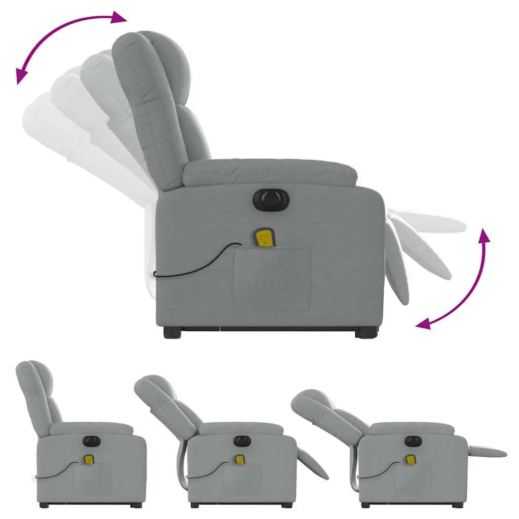 Electric Recliner Chair with Massage Function in Grey
