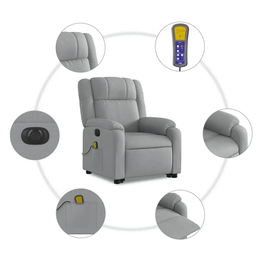 Electric Recliner Chair with Massage Function in Grey