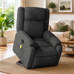 Power Lift Electric Massage Recliner Chair in Grey Fabric